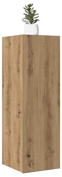 Kézműves tölgy színű szerelt fa TV-szekrény 30,5 x 30 x 90 cm
