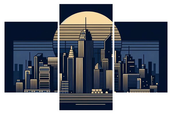 Kép – Geometrikus város (90x60 cm)
