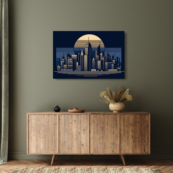 Kép – Geometrikus város (90x60 cm)