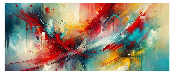 Kép – Absztrakció pirossal (120x50 cm)