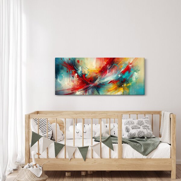 Kép – Absztrakció pirossal (120x50 cm)