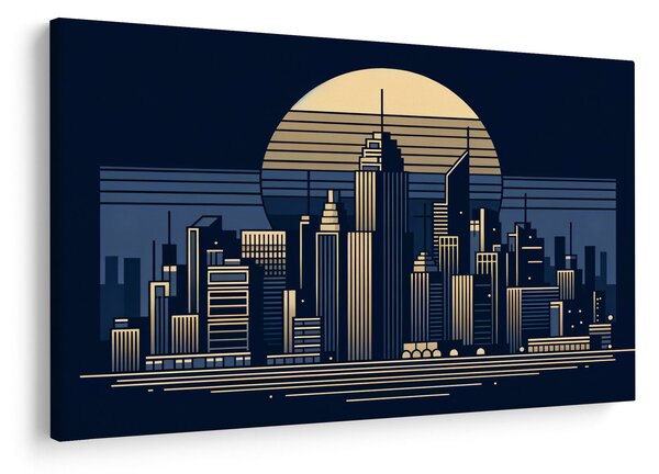 Kép – Geometrikus város (90x60 cm)