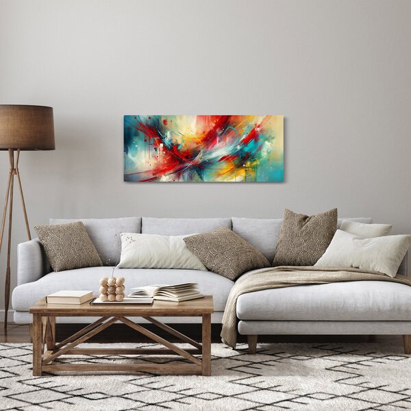 Kép – Absztrakció pirossal (120x50 cm)