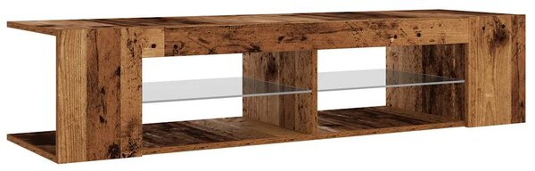 Antik fa színű szerelt fa TV-szekrény LED-ekkel 135x39x30 cm