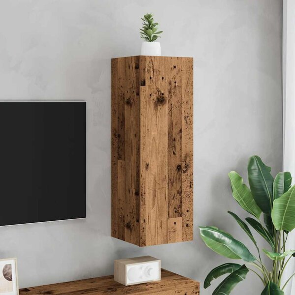 Antik fa színű szerelt fa TV-szekrény 30,5 x 30 x 90 cm