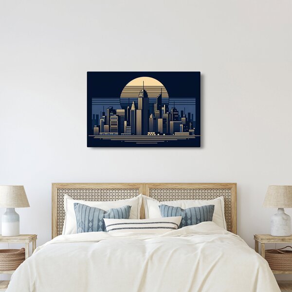 Kép – Geometrikus város (90x60 cm)