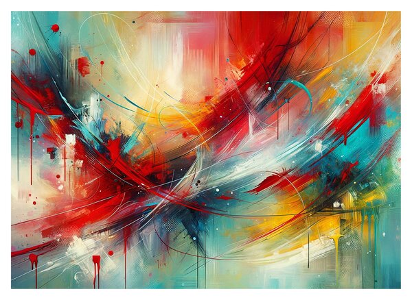 Kép – Absztrakció pirossal (70x50 cm)