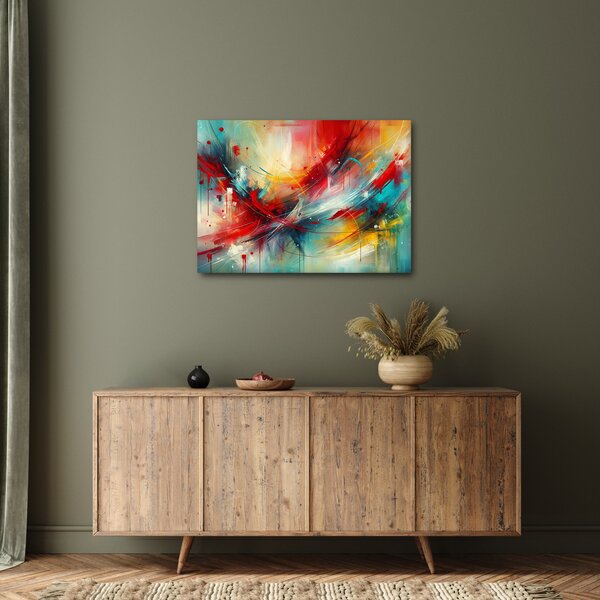 Kép – Absztrakció pirossal (70x50 cm)