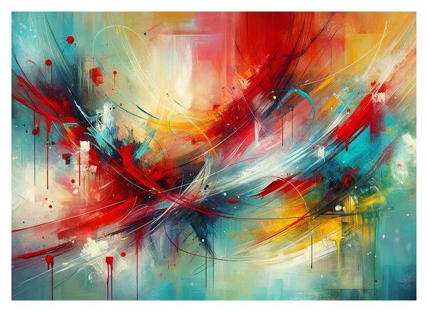 Üveg kép – Absztrakció pirossal (70x50 cm)