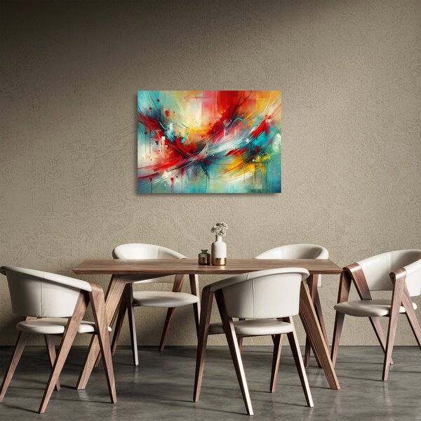 Üveg kép – Absztrakció pirossal (70x50 cm)