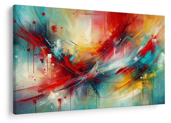 Kép – Absztrakció pirossal (90x60 cm)