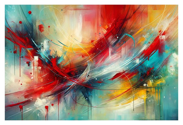 Kép – Absztrakció pirossal (90x60 cm)