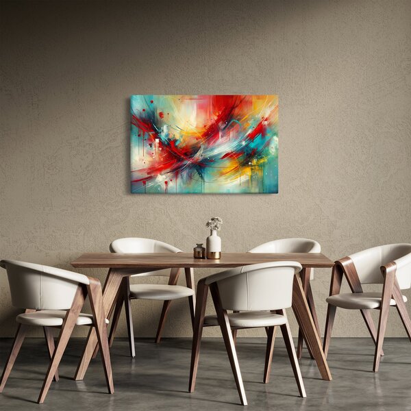 Kép – Absztrakció pirossal (90x60 cm)
