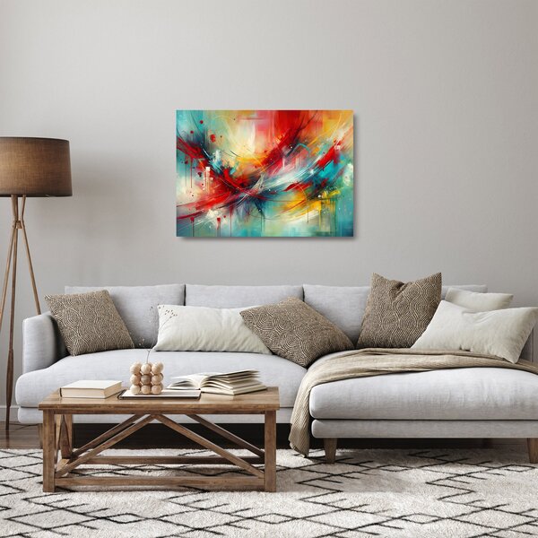 Üveg kép – Absztrakció pirossal (70x50 cm)