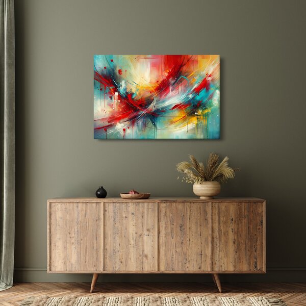 Kép – Absztrakció pirossal (90x60 cm)