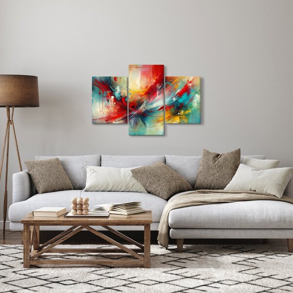 Kép – Absztrakció pirossal (90x60 cm)