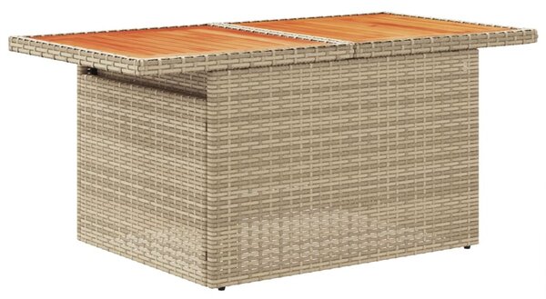 10 részes bézs polyrattan kerti ülőgarnitúra párnával