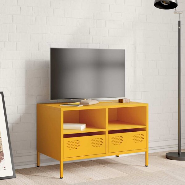 Mustársárga hidegen hengerelt acél TV-szekrény 68x39x43,5 cm