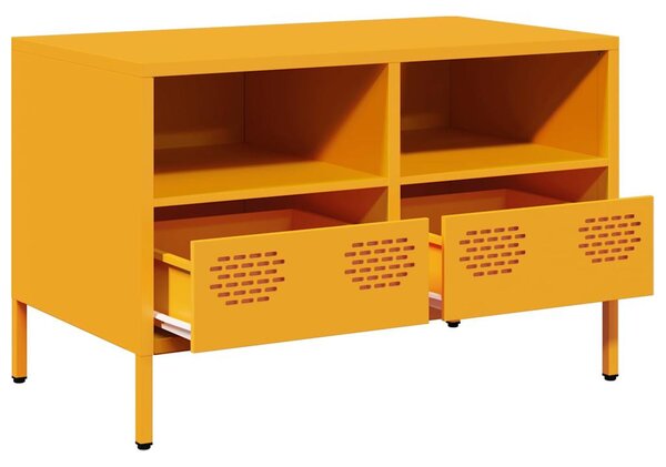Mustársárga hidegen hengerelt acél TV-szekrény 68x39x43,5 cm