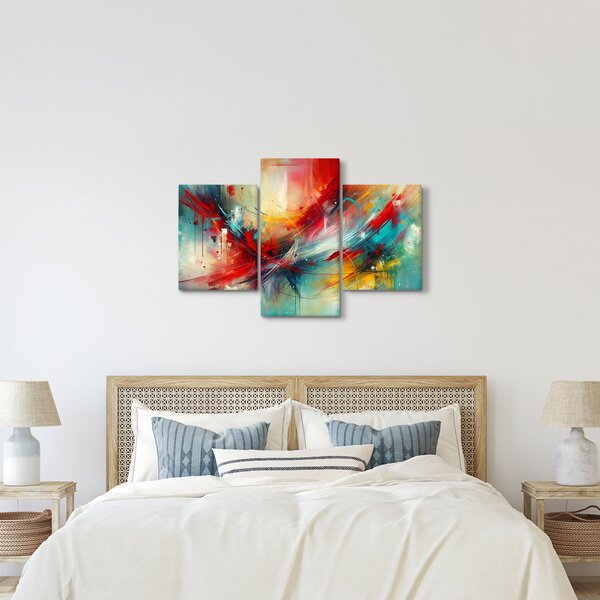 Kép – Absztrakció pirossal (90x60 cm)