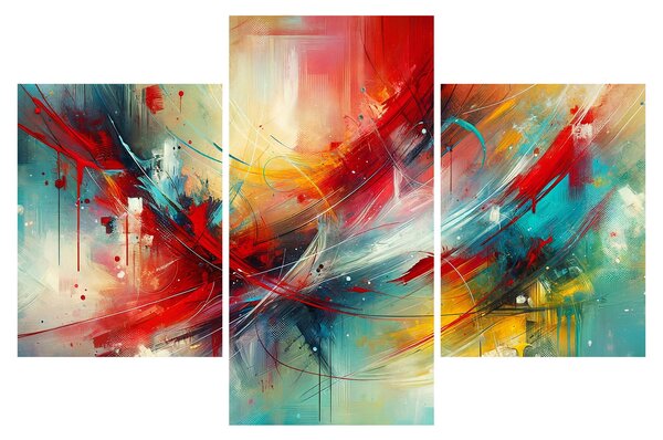 Kép – Absztrakció pirossal (90x60 cm)