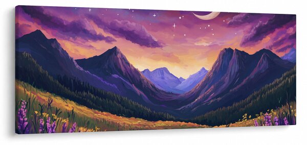 Kép - Lila táj (120x50 cm)