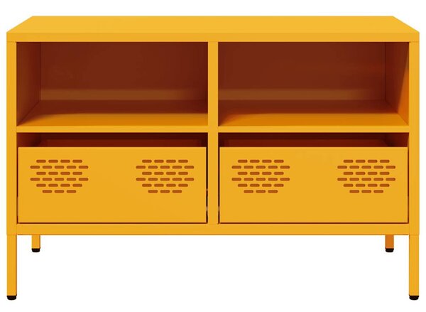 Mustársárga hidegen hengerelt acél TV-szekrény 68x39x43,5 cm