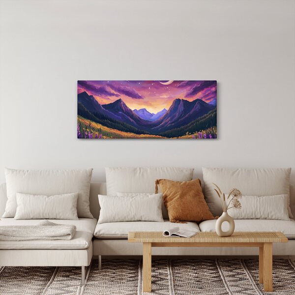 Kép - Lila táj (120x50 cm)