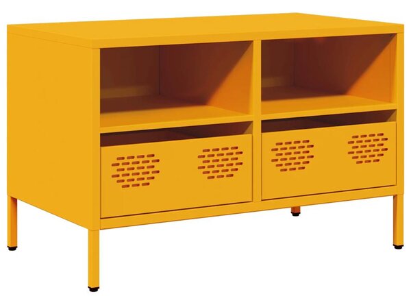 Mustársárga hidegen hengerelt acél TV-szekrény 68x39x43,5 cm