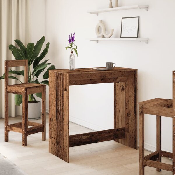 Antik fa színű szerelt fa bárasztal 102 x 50 x 103,5 cm