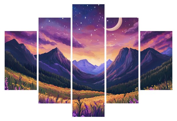 Kép - Lila táj (150x105 cm)