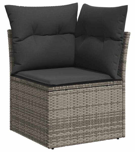 6 részes szürke polyrattan kerti ülőgarnitúra párnákkal
