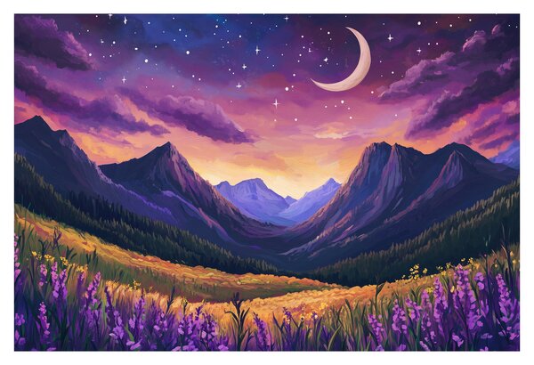 Kép - Lila táj (90x60 cm)
