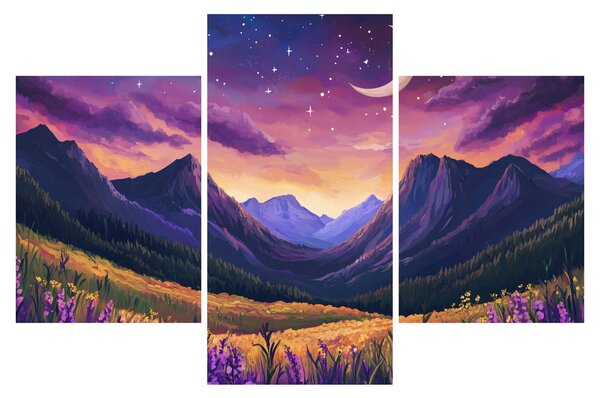 Kép - Lila táj (90x60 cm)