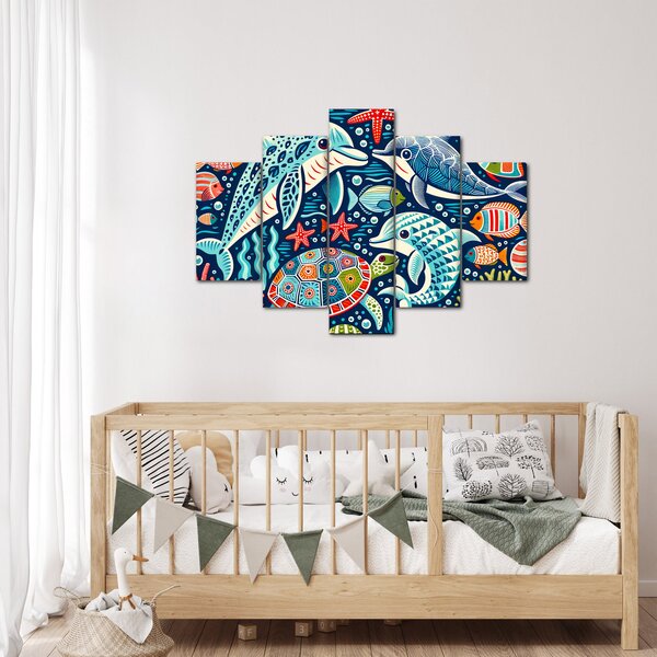 Kép – Rajzolt vízi állatok (150x105 cm)