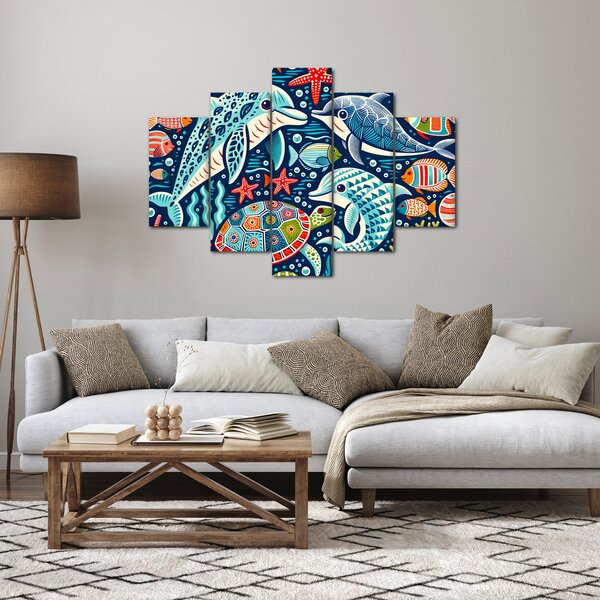 Kép – Rajzolt vízi állatok (150x105 cm)
