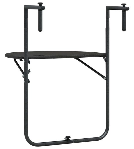 Barna rattan hatású műanyag függő erkélyasztal 60x64x83,5 cm