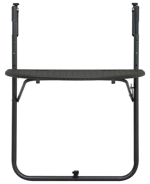 Barna rattan hatású műanyag függő erkélyasztal 60x64x83,5 cm