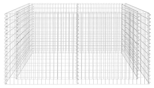 Ezüstszínű acél gabion magaságyás 180 x 90 x 100 cm