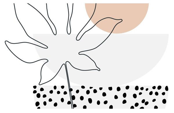 Kép - Vonal művészet virágok N⁰3 (120x50 cm)