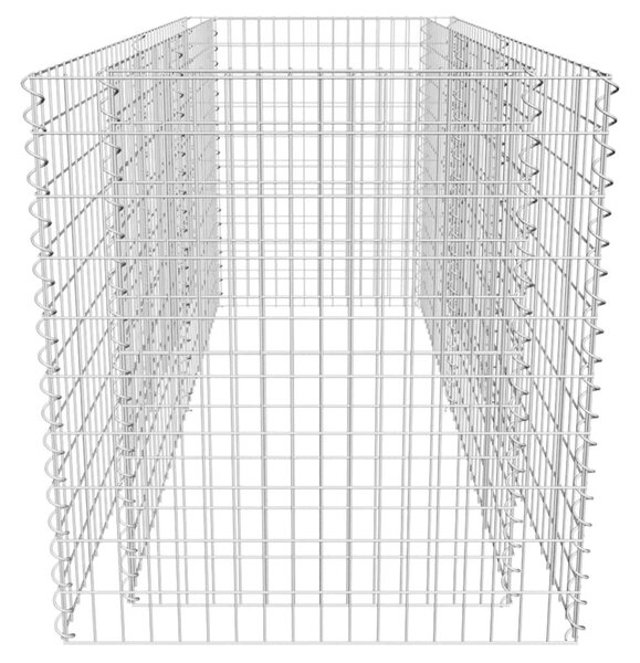 Ezüstszínű acél gabion magaságyás 180 x 90 x 100 cm