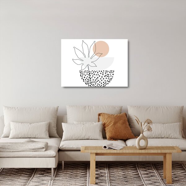 Üveg kép - Vonal művészet virágok N⁰3 (70x50 cm)