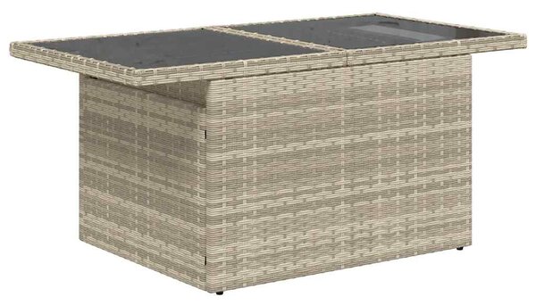 8 részes világosszürke polyrattan kerti ülőgarnitúra párnával