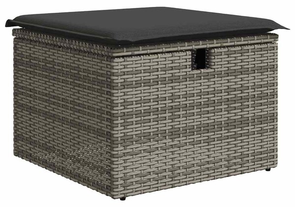8 részes szürke polyrattan kerti ülőgarnitúra párnákkal