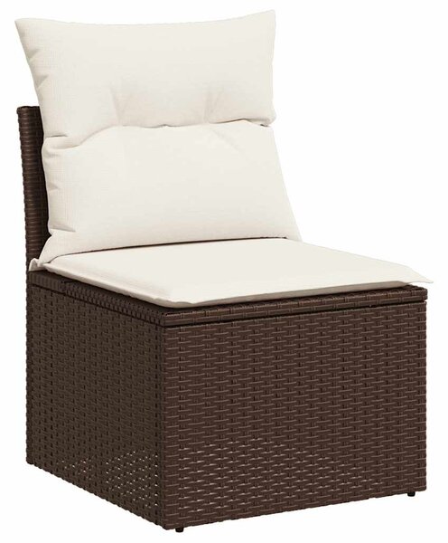 5 részes barna polyrattan kerti ülőgarnitúra párnával