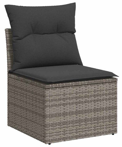 6 részes szürke polyrattan kerti ülőgarnitúra párnákkal