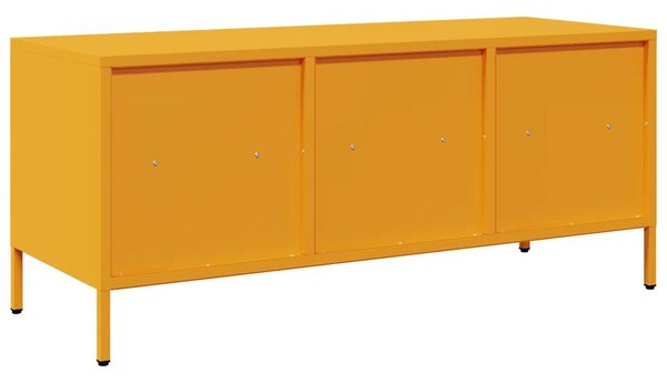 Mustársárga hidegen hengerelt acél TV-szekrény 101,5x39x43,5 cm
