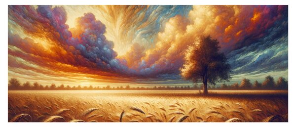 Kép – Fa a mezőn (120x50 cm)