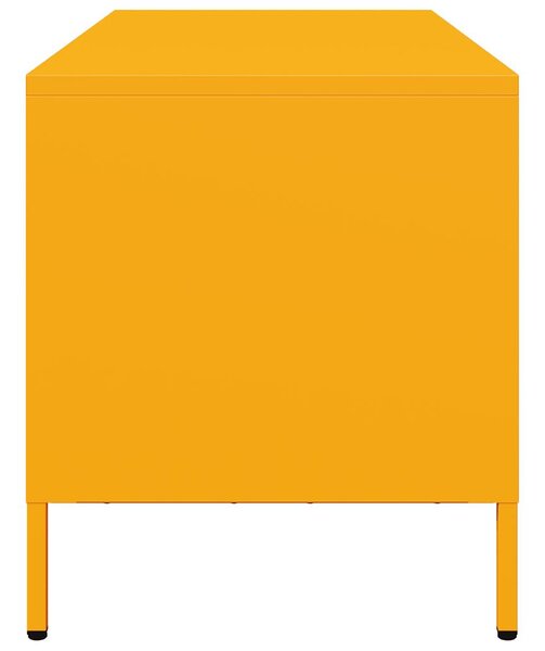 Mustársárga hidegen hengerelt acél TV-szekrény 101,5x39x43,5 cm