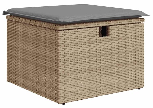 8 részes bézs polyrattan kerti ülőgarnitúra párnával
